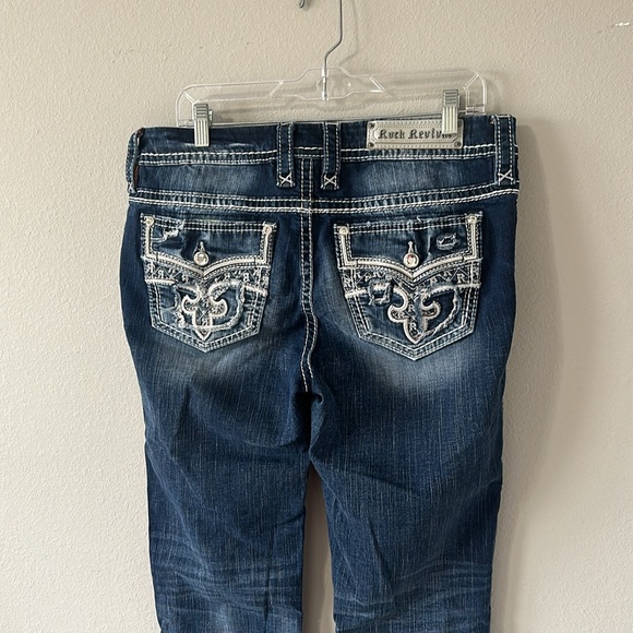 Rock Revival Women's Cadeau Easy Crop Capri Jeans Size 31 Dark Wash - Picture 8 of 16